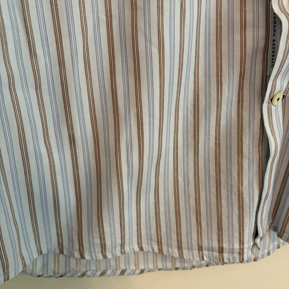 Lot Of 2 Banana Republic Men's Dress Button Down Printed Shirts 16-16 1/2 READ D